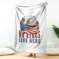 No Kings Live Here Throw Blanket Patriotic American Eagle