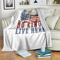 No Kings Live Here Throw Blanket Patriotic American Eagle