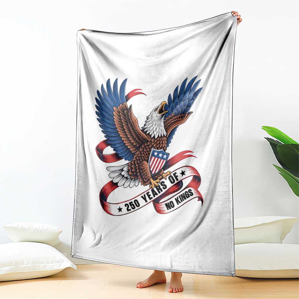 No Kings Throw Blanket USA 250th Anniversary Freedom Eagle