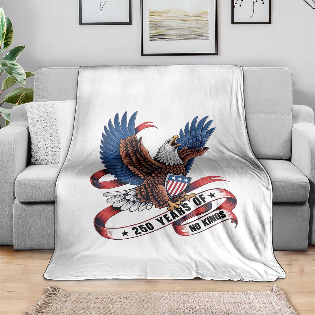 No Kings Throw Blanket USA 250th Anniversary Freedom Eagle