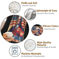 Funny George Washington Freedom Protest Throw Blanket No Kings