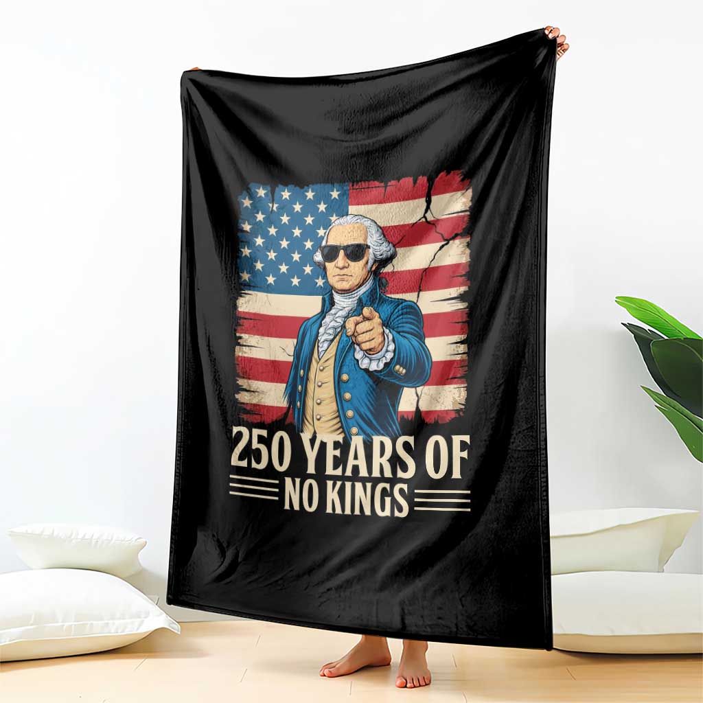 No Kings 250 Years George Washington Throw Blanket