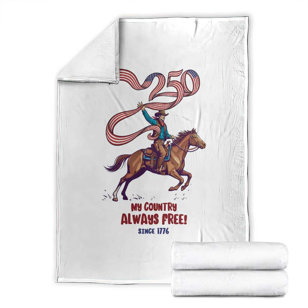 Funny Patriotic Cowboy Throw Blanket My Country Always Free USA Pride
