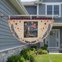 Starry Night Cat Patriotic Fan Flag Cat Lover Gift