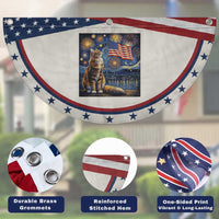 Starry Night Cat Patriotic Fan Flag Cat Lover Gift