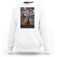 Starry Night Cat Patriotic American Pride Sweatshirt