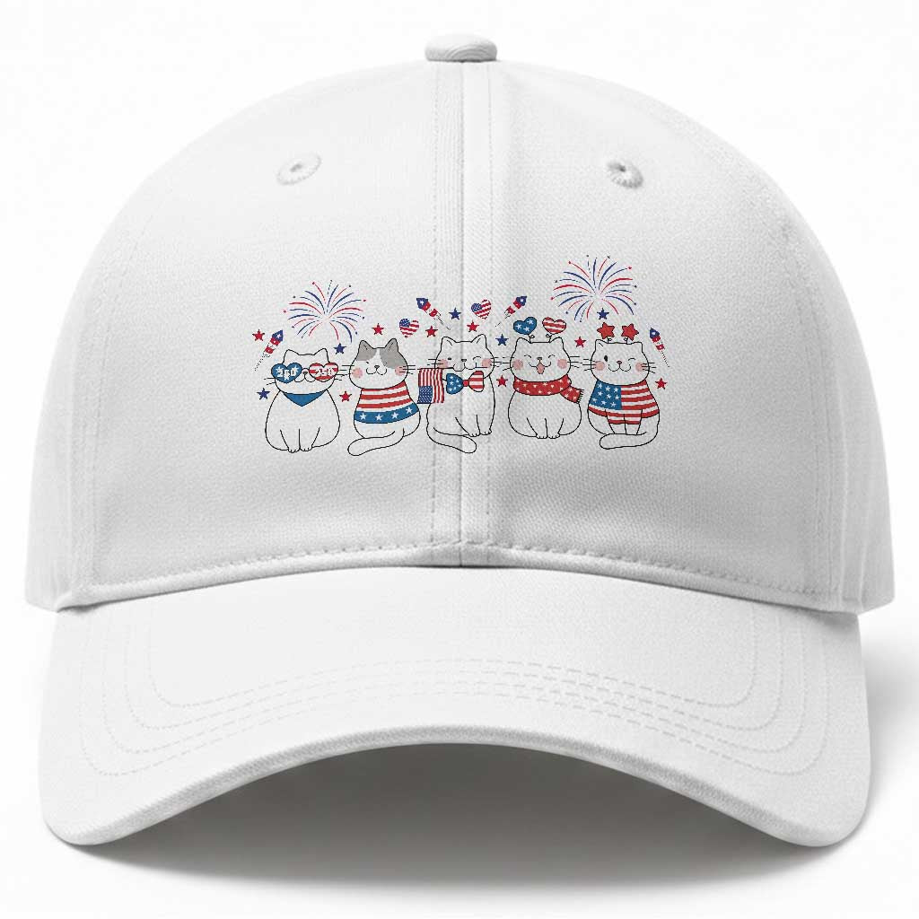 Patriotic Cat Lover Gift Baseball Cap America 250 Anniversary