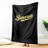 Funny Banana Pattern Typography Throw Blanket Retro Throwback Fruit Lover