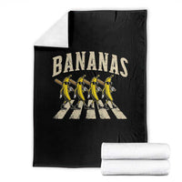 Retro Bananas Parody Throw Blanket Funny Baseball Player Gift