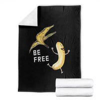 Funny Banana Striptease Be Free Graphic Throw Blanket