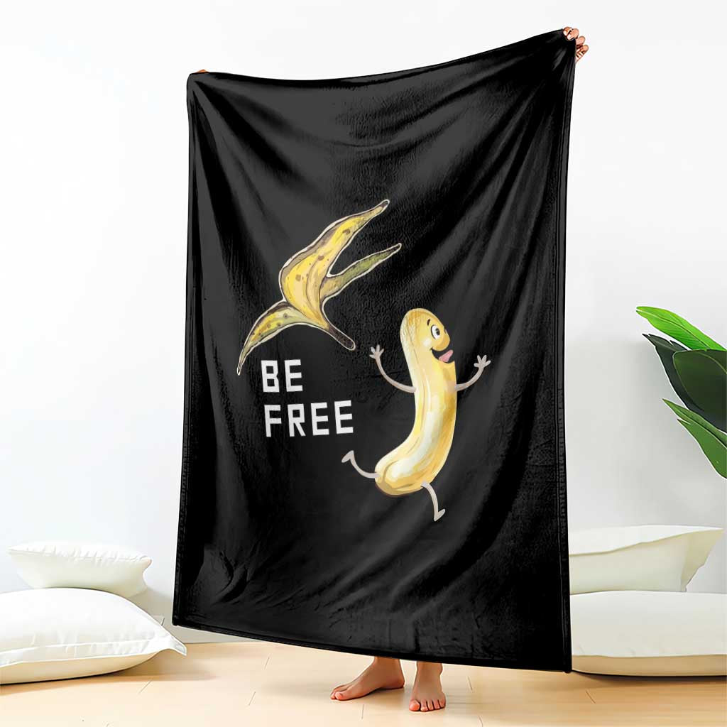 Funny Banana Striptease Be Free Graphic Throw Blanket