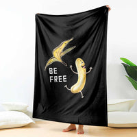 Funny Banana Striptease Be Free Graphic Throw Blanket