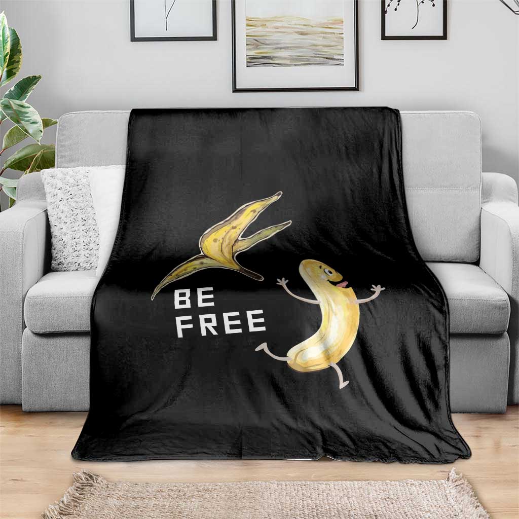 Funny Banana Striptease Be Free Graphic Throw Blanket