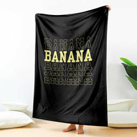 Banana Layered Text Graphic Throw Blanket Banana Lover Gift