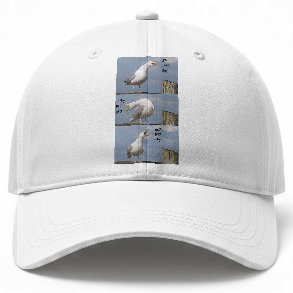 Funny Seagull Papa Baseball Cap Fathers Day Gift Ocean Life Dad Graphic