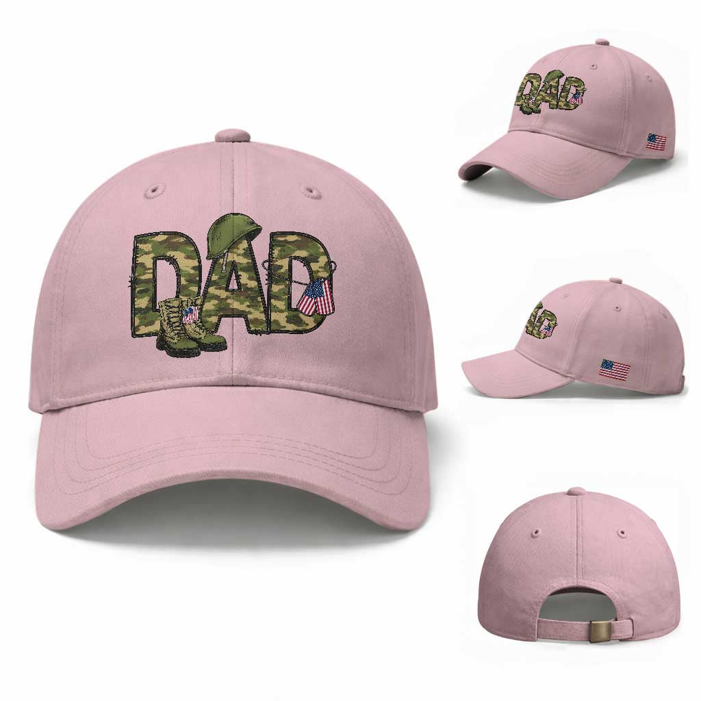Proud Army Dad USA Flag Camo Baseball Cap Fathers Day Gift
