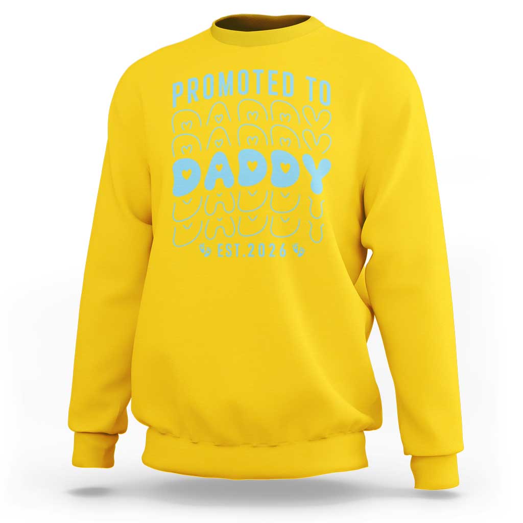 Promoted To Daddy 2026 New Boy Dad Sweatshirt First Time Fathers Day Gift