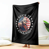 Funny George Washington Revolutionary War Throw Blanket Suck It England