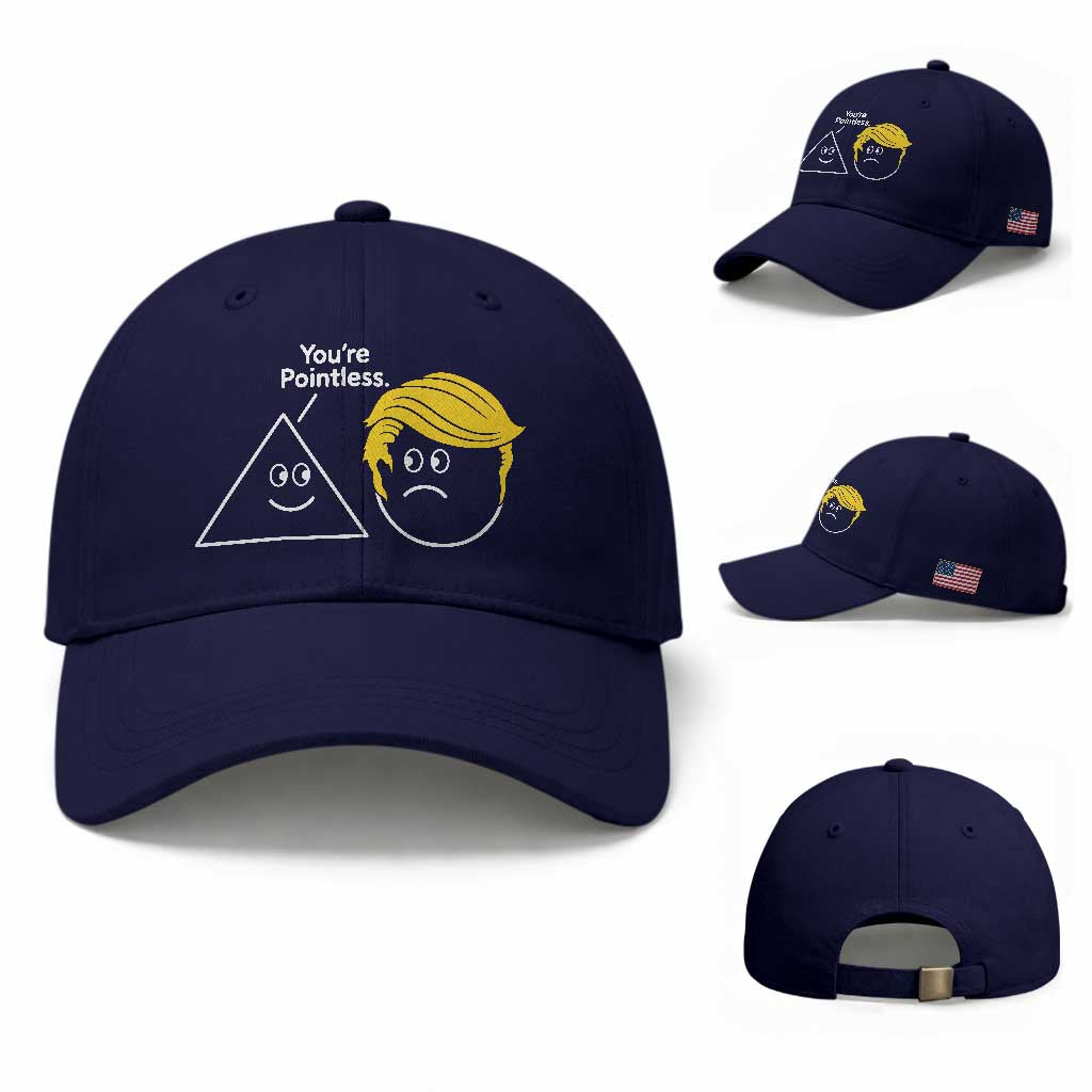 Funny Political Geometry Joke Baseball Cap Youre Pointless Graphic