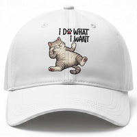 Cat Lover Baseball Cap Funny I Do What I Want