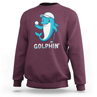Golphin Dolphin Pun Sweatshirt Funny Golf Gift - Wonder Print Shop