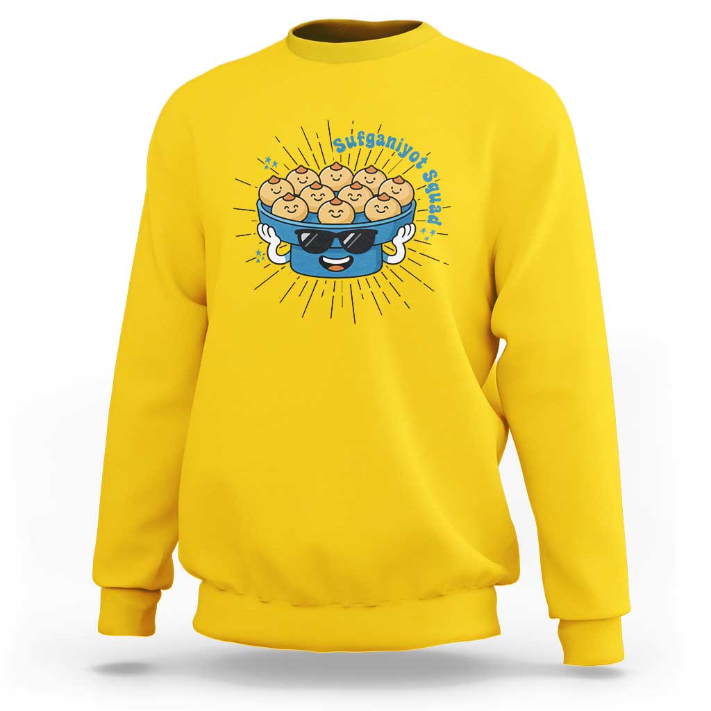 Funny Hanukkah Sufganiyah Jelly Donut Squad Gift Sweatshirt - Wonder Print Shop