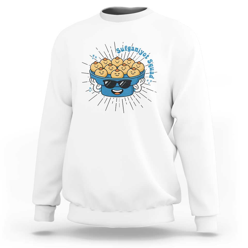 Funny Hanukkah Sufganiyah Jelly Donut Squad Gift Sweatshirt - Wonder Print Shop