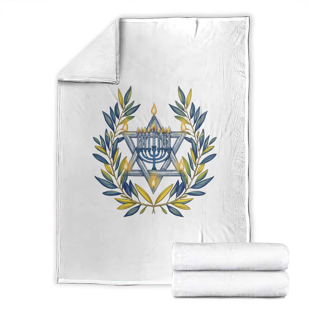 Hanukkah Flower Menorah Star Of David Throw Blanket Gift For Women - Wonder Print Shop