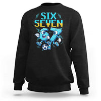 Funny Six Seven Pixel Playing Soccer Sweatshirt Gen Z Alpha Gift