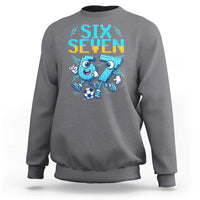 Funny Six Seven Pixel Playing Soccer Sweatshirt Gen Z Alpha Gift