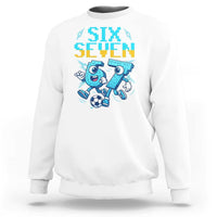 Funny Six Seven Pixel Playing Soccer Sweatshirt Gen Z Alpha Gift