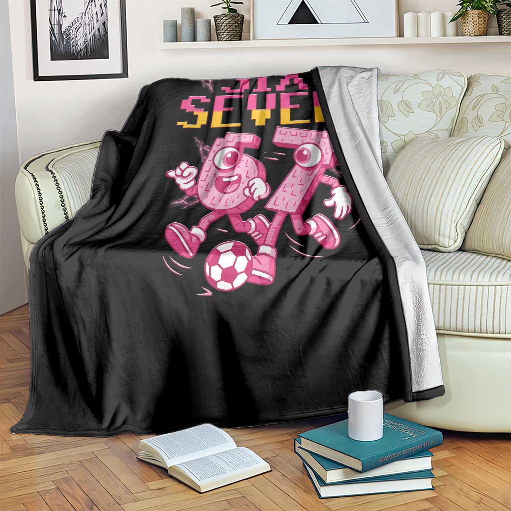 Funny Gen Z Alpha Gift Throw Blanket Six Seven Meme Soccer Lover