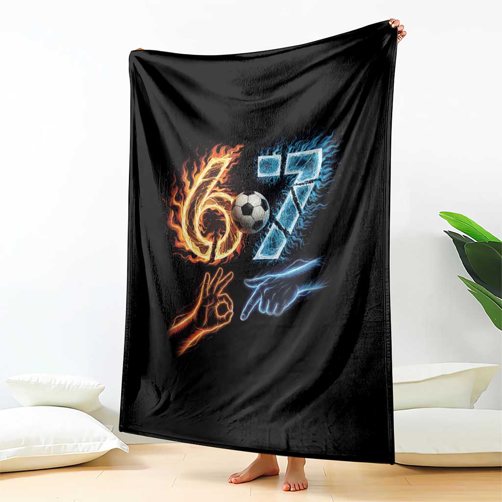 Funny Soccer Lover Throw Blanket Six Seven Meme Trending Gift