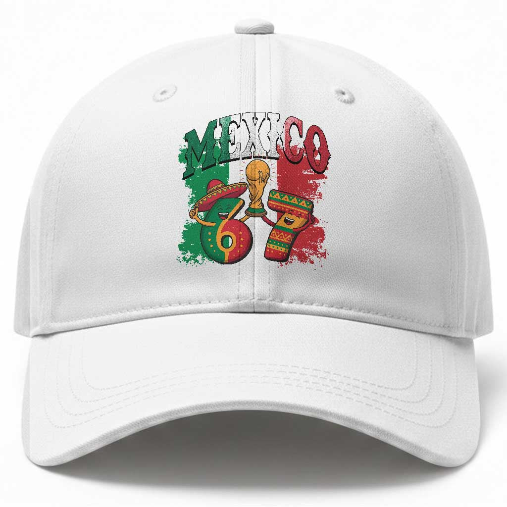 Mexico Soccer Fan Baseball Cap Funny 67 Viral Gen Alpha Slang Gift
