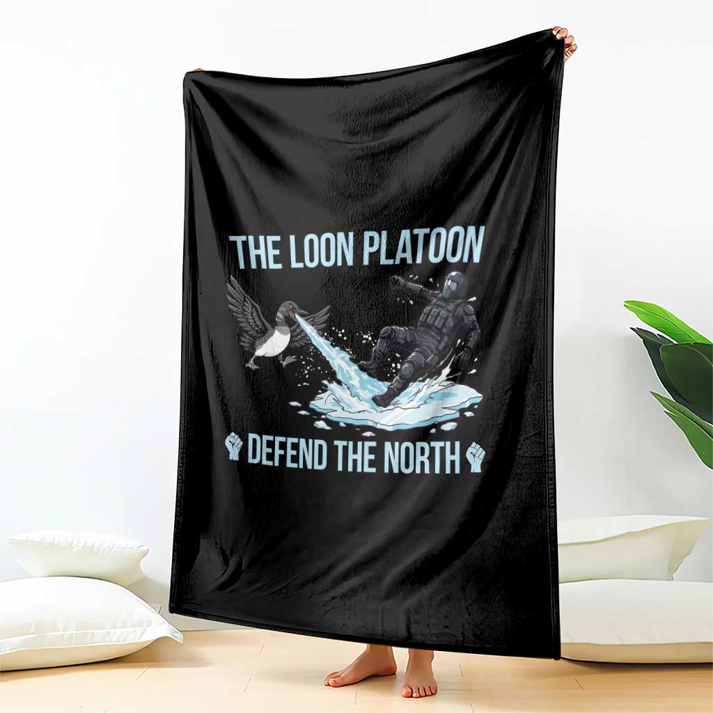 The Loon Platoon Defend The North Throw Blanket Minnesota State Bird Rebel