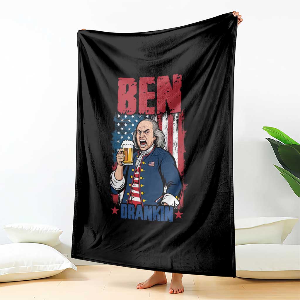 Benjamin Franklin Throw Blanket Funny Patriotic Founding Father