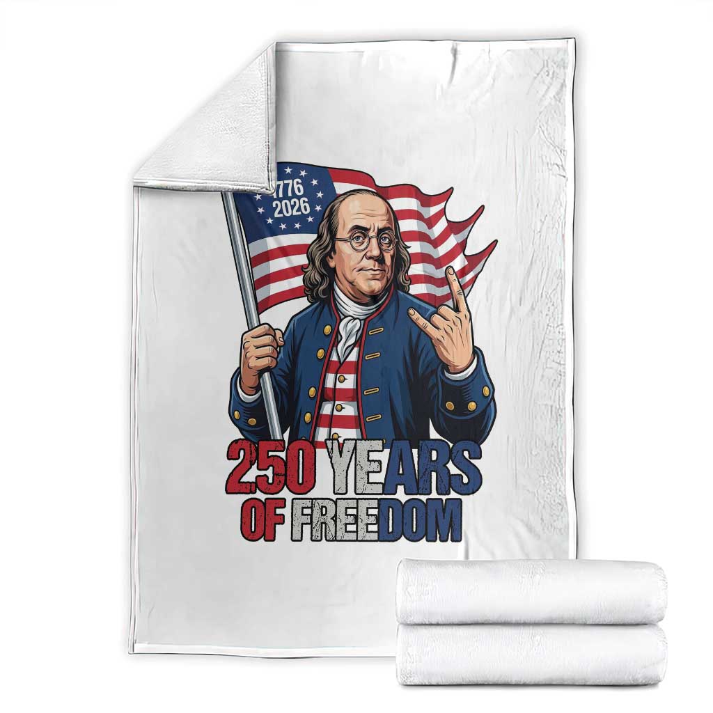 Patriotic Benjamin Franklin Throw Blanket 250 Years Of Freedom