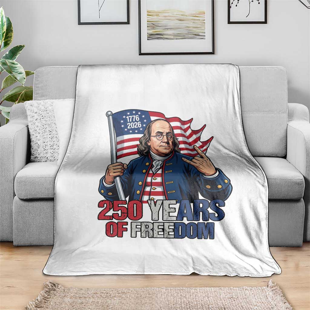 Patriotic Benjamin Franklin Throw Blanket 250 Years Of Freedom