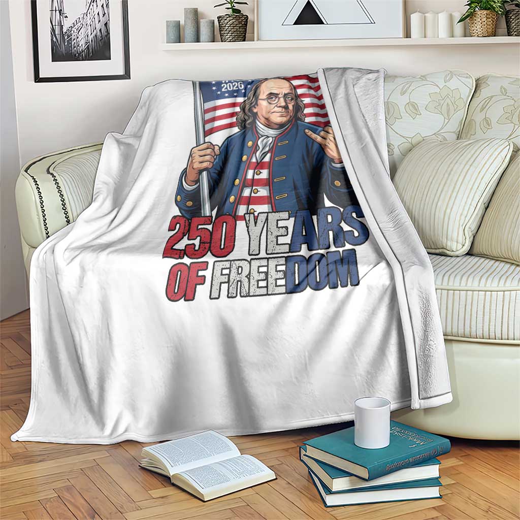 Patriotic Benjamin Franklin Throw Blanket 250 Years Of Freedom