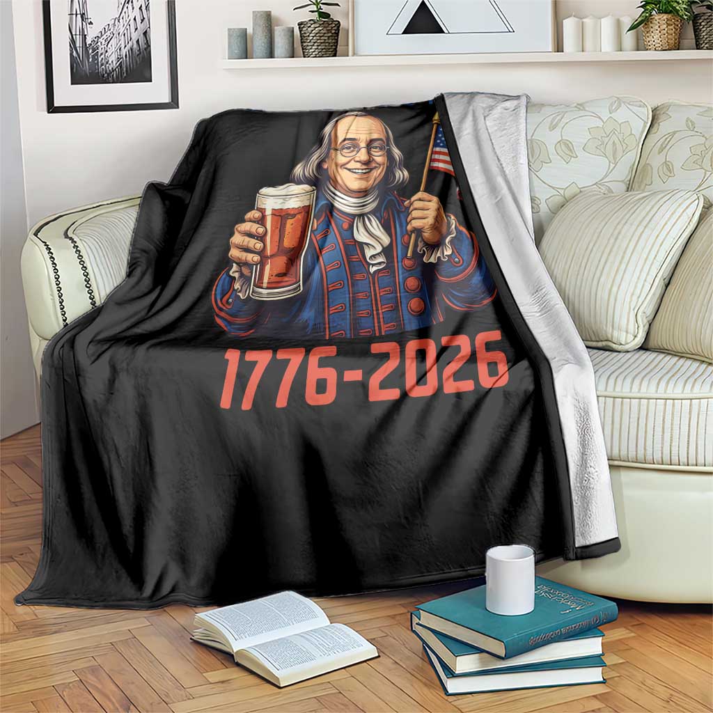 Funny Benjamin Franklin Throw Blanket Cheers To 250 Years