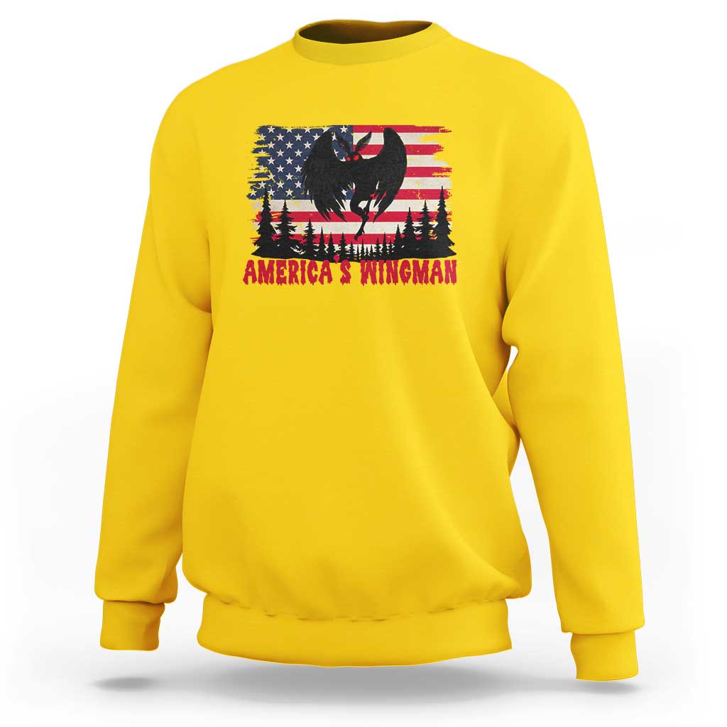 Mothman Americas Wingman Sweatshirt Funny Patriotic Cryptid