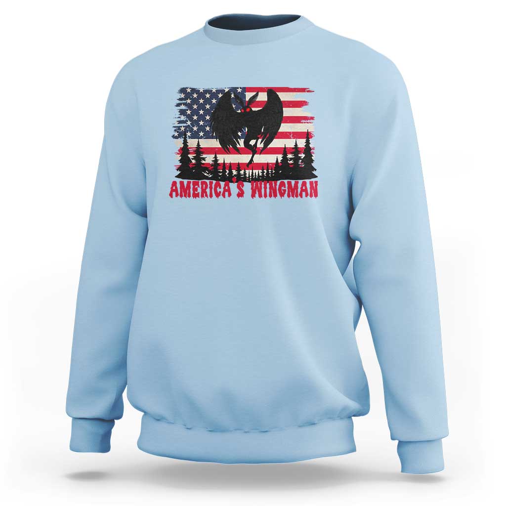 Mothman Americas Wingman Sweatshirt Funny Patriotic Cryptid