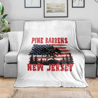 Patriotic Jersey Devil Throw Blanket Pine Barrens New Jersey Cryptid