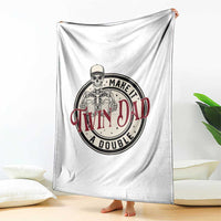 Funny Skeleton Twin Dad Make It A Double Throw Blanket Expecting Fathers Day Gift
