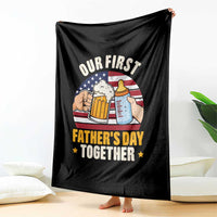 Patriotic Our First Fathers Day Together Throw Blanket Gift For New Dad