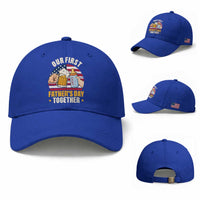 Patriotic Our First Fathers Day Together Baseball Cap Gift For New Dad