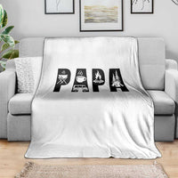 Camping Papa Throw Blanket Camper Dad Fathers Day Gift