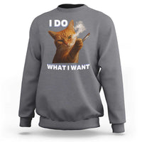 Funny Smoking Cat Sweatshirt I Do What I Want Sarcastic Cats Meme - Wonder Print Shop