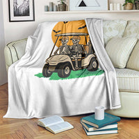 Funny Halloween Gift Throw Blanket Skeleton Driving Golf Cart - Wonder Print Shop