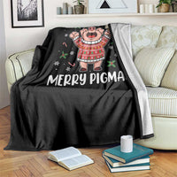 Christmas Pig Drinking Beer Throw Blanket Funny Merry Pigmas Gift - Wonder Print Shop